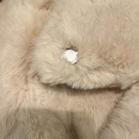 Off white faux fur biker style jacket - Picture 4 of 4